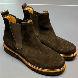 Black Suede pull-on Ankle Boots Chelsea style